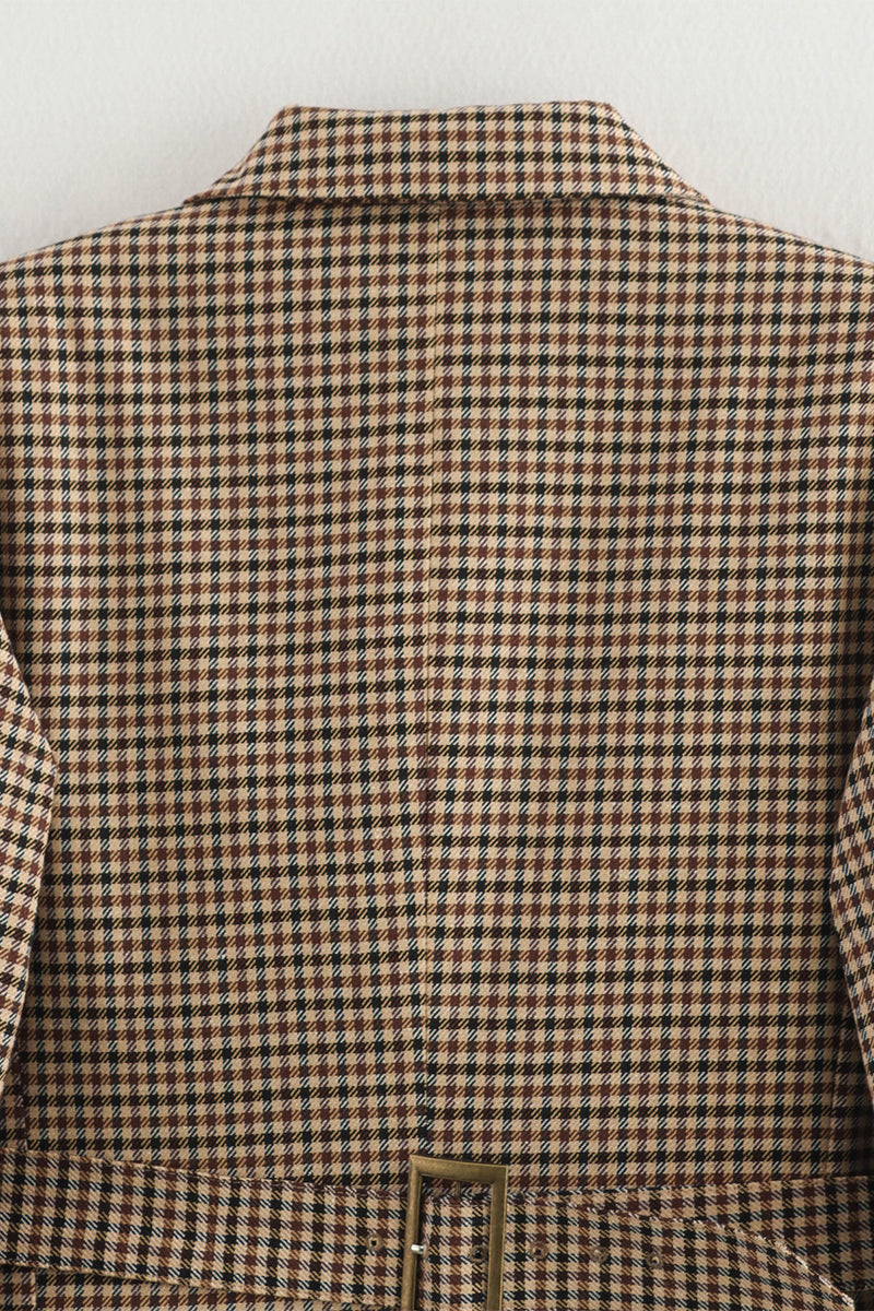 Bohonini Casual Plaid Contrast Collar Suit Jacket Outerwear