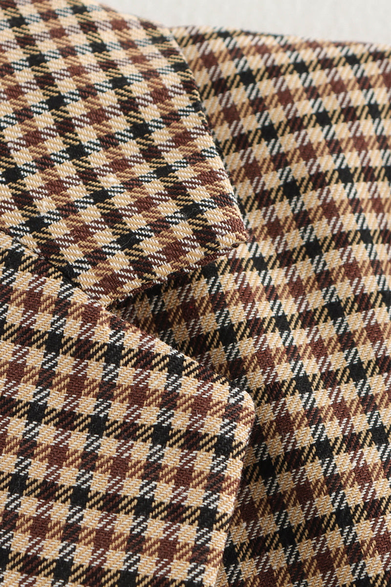 Bohonini Casual Plaid Contrast Collar Suit Jacket Outerwear