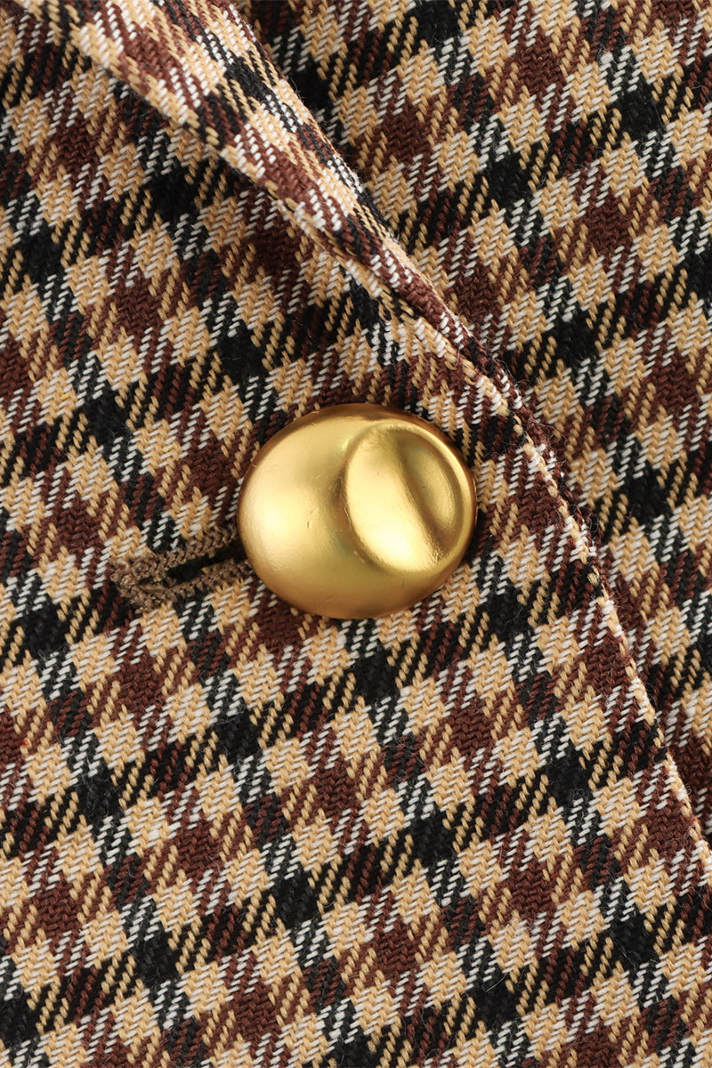 Bohonini Casual Plaid Contrast Collar Suit Jacket Outerwear