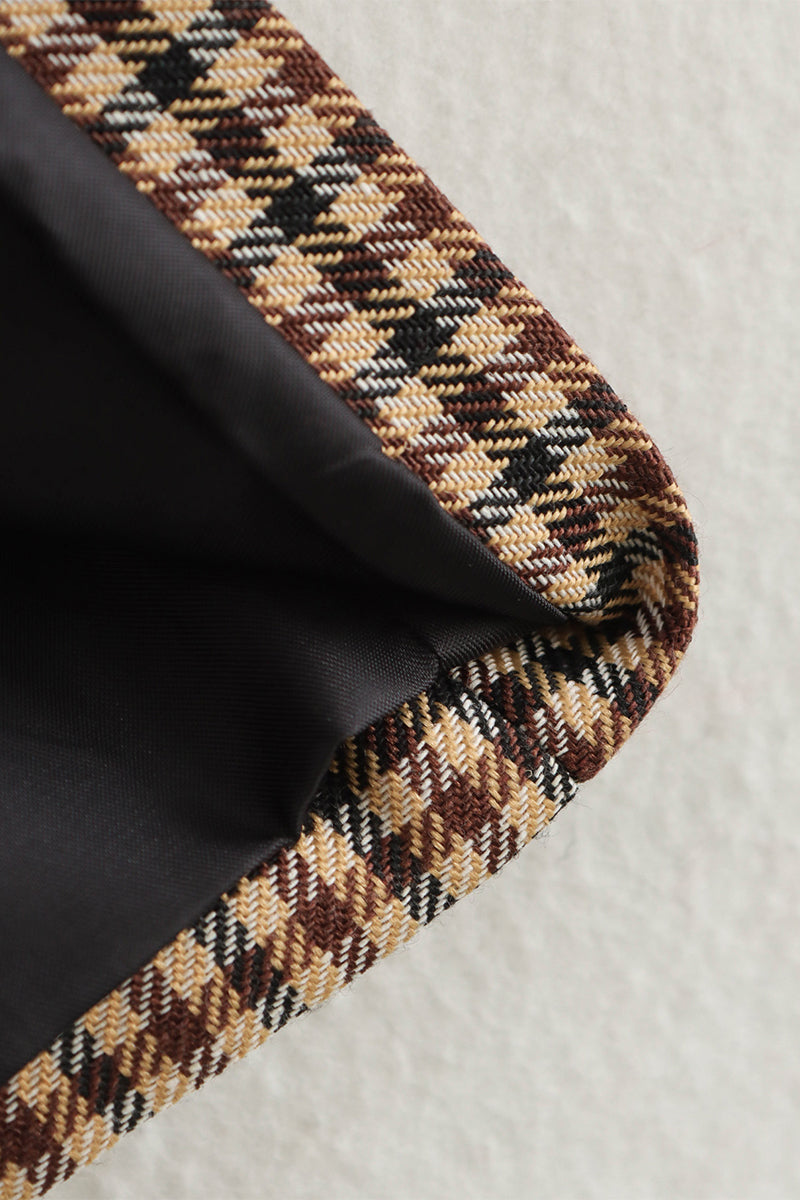 Bohonini Casual Plaid Contrast Collar Suit Jacket Outerwear