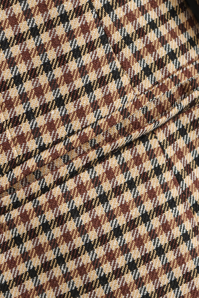 Bohonini Casual Plaid Contrast Collar Suit Jacket Outerwear