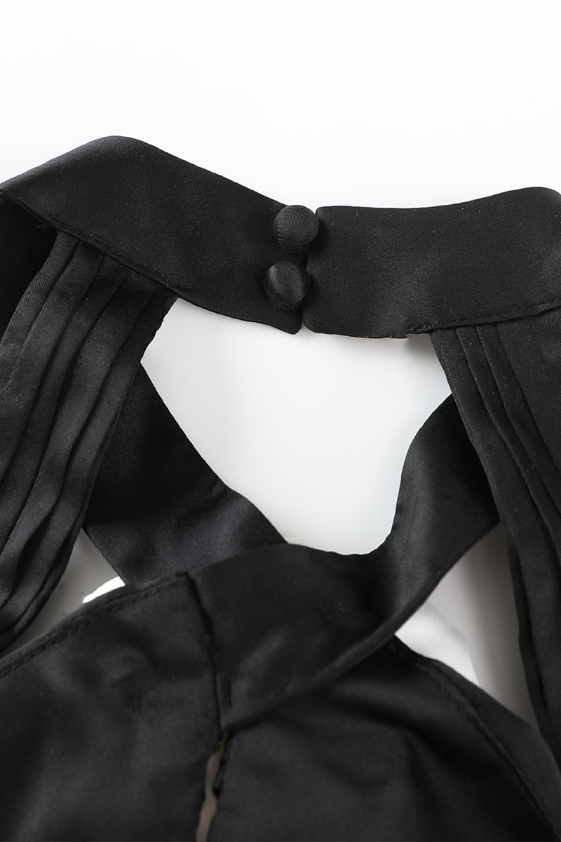 Sexy Backless Flower Shape Halter Long Dresses - Fashionpara