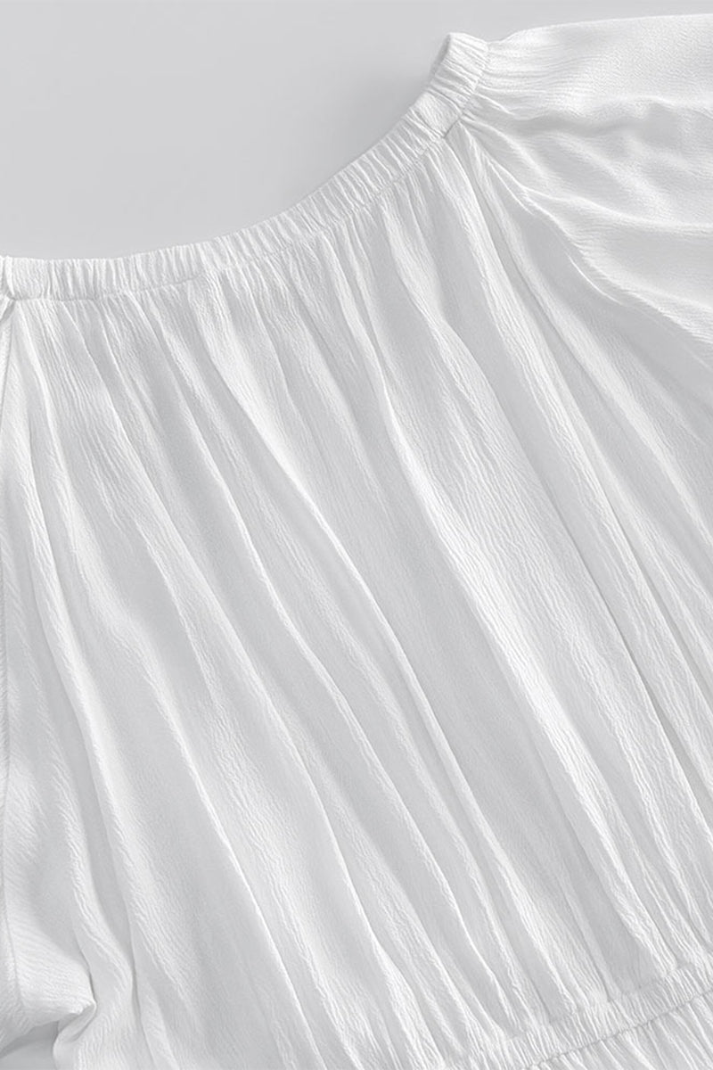 Sexy Lace Up Ruched Off Shoulder Long Sleeve Dresses