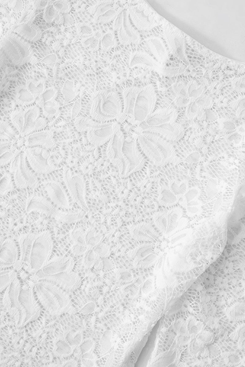 Sexy Lace See-Through O Neck A Line Dresses - Fashionpara