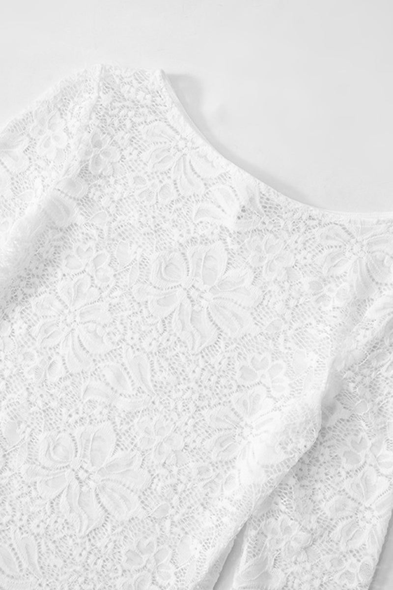 Sexy Lace See-Through O Neck A Line Dresses - Fashionpara