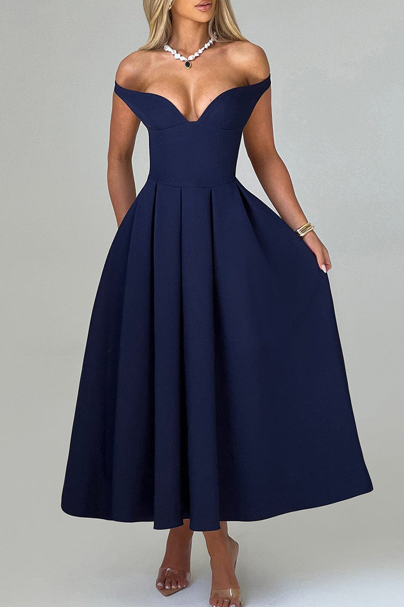 Sexy Backless V Neck Evening Dresses - Fashionpara