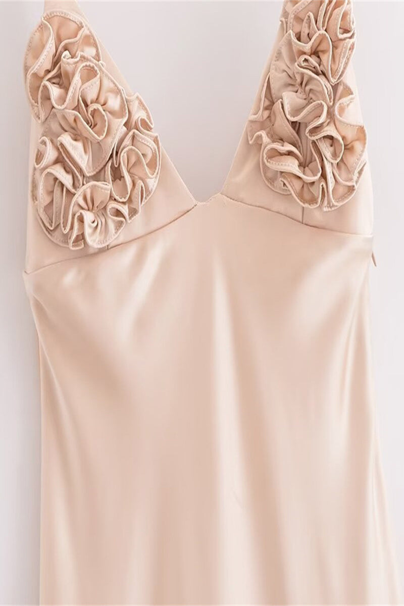 Sexy Patchwork Flowers V Neck Sling Dresses - Fashionpara