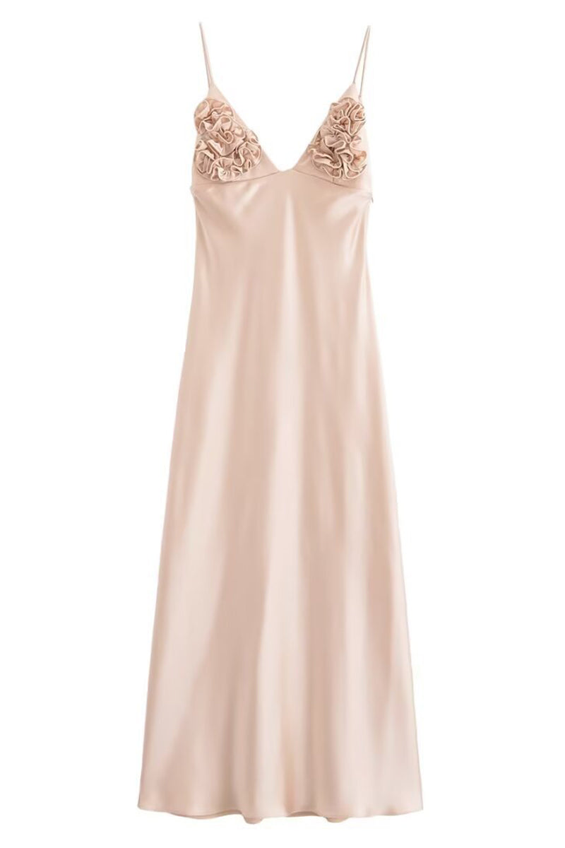 Sexy Patchwork Flowers V Neck Sling Dresses - Fashionpara