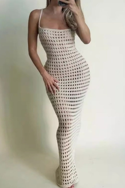 Solid Knit Tank Cover Up Casual Beach Sweater Dress - Fashionpara