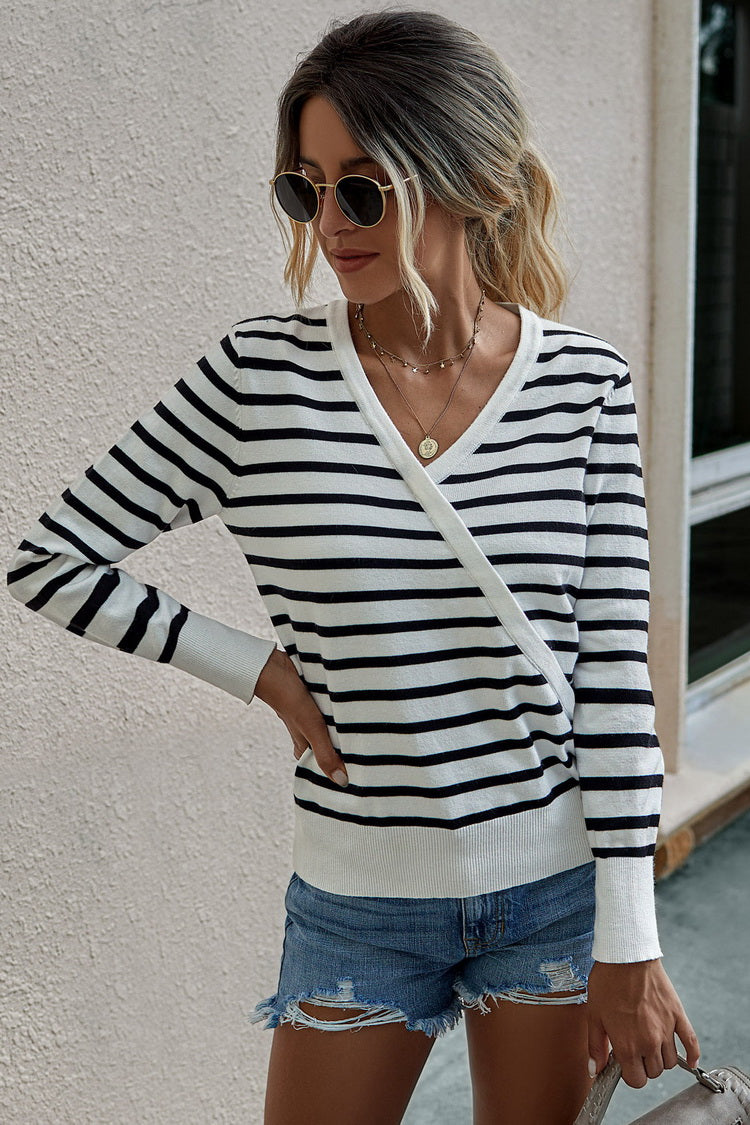 RadyRin V-neck Knit Sweater for Effortless Style and Comfort