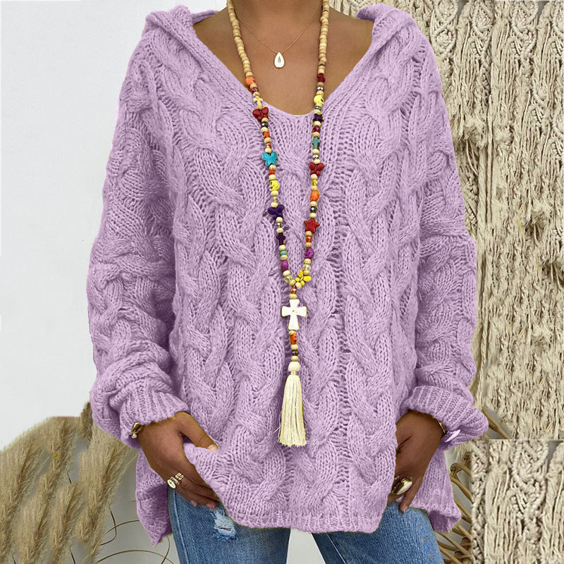 ShoptheCIC Thick Knit Hooded Sweater for Cozy Comfort