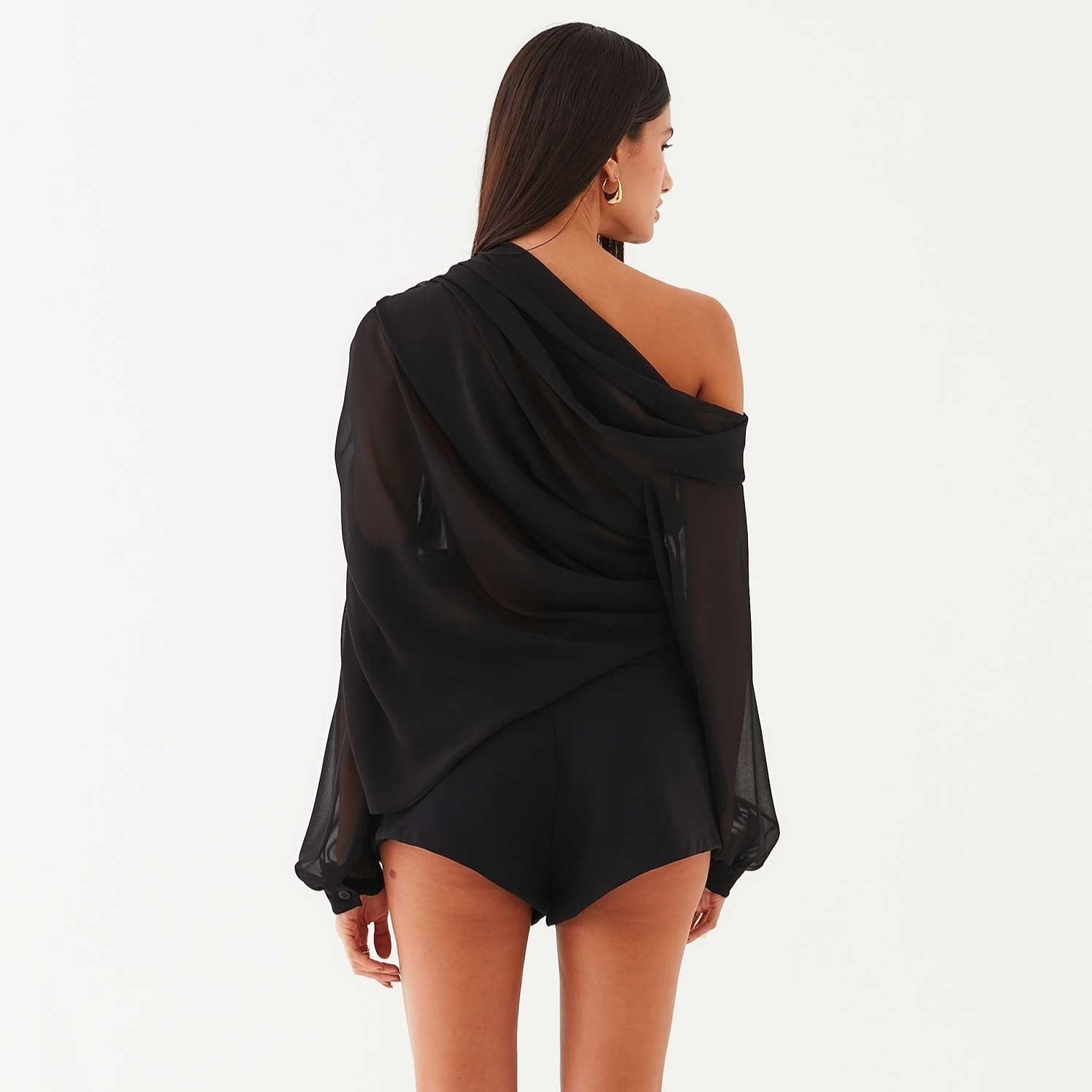 Fabulous Fluidity Asymmetrical Draped Blouse