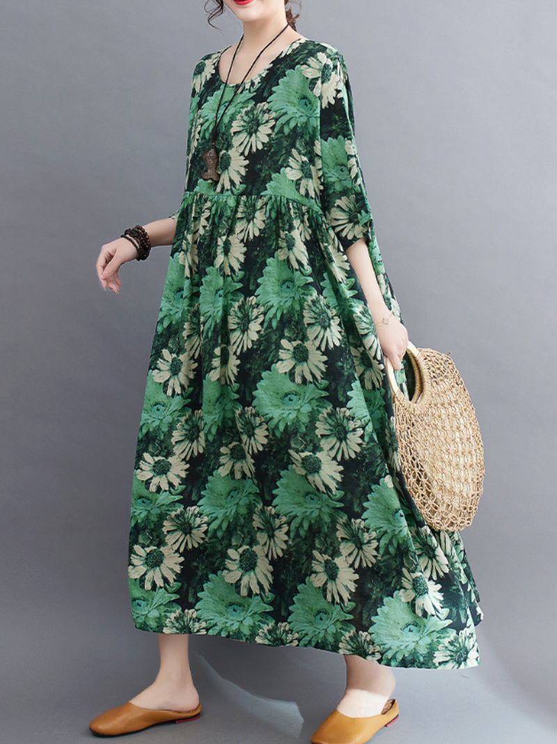Beauty Queen Round Neck Smock Dress - Fashionpara
