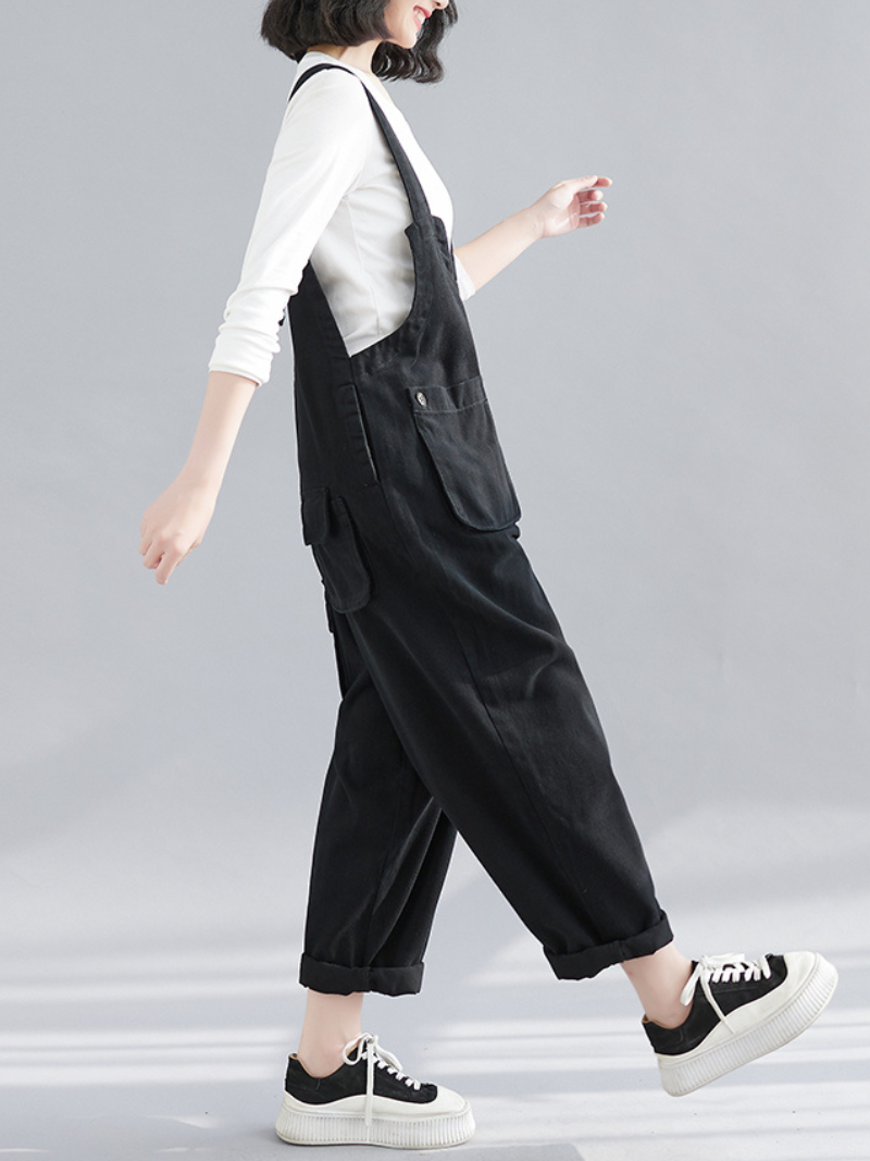 Denim Thin Large Size Loose Harem Dungarees Overalls - Fashionpara