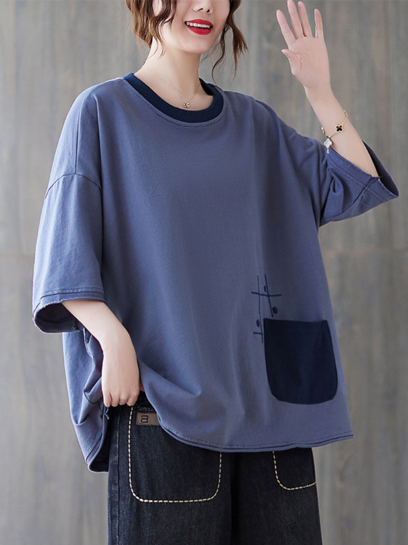 Time Will Come Loose Round Neck Top - Fashionpara