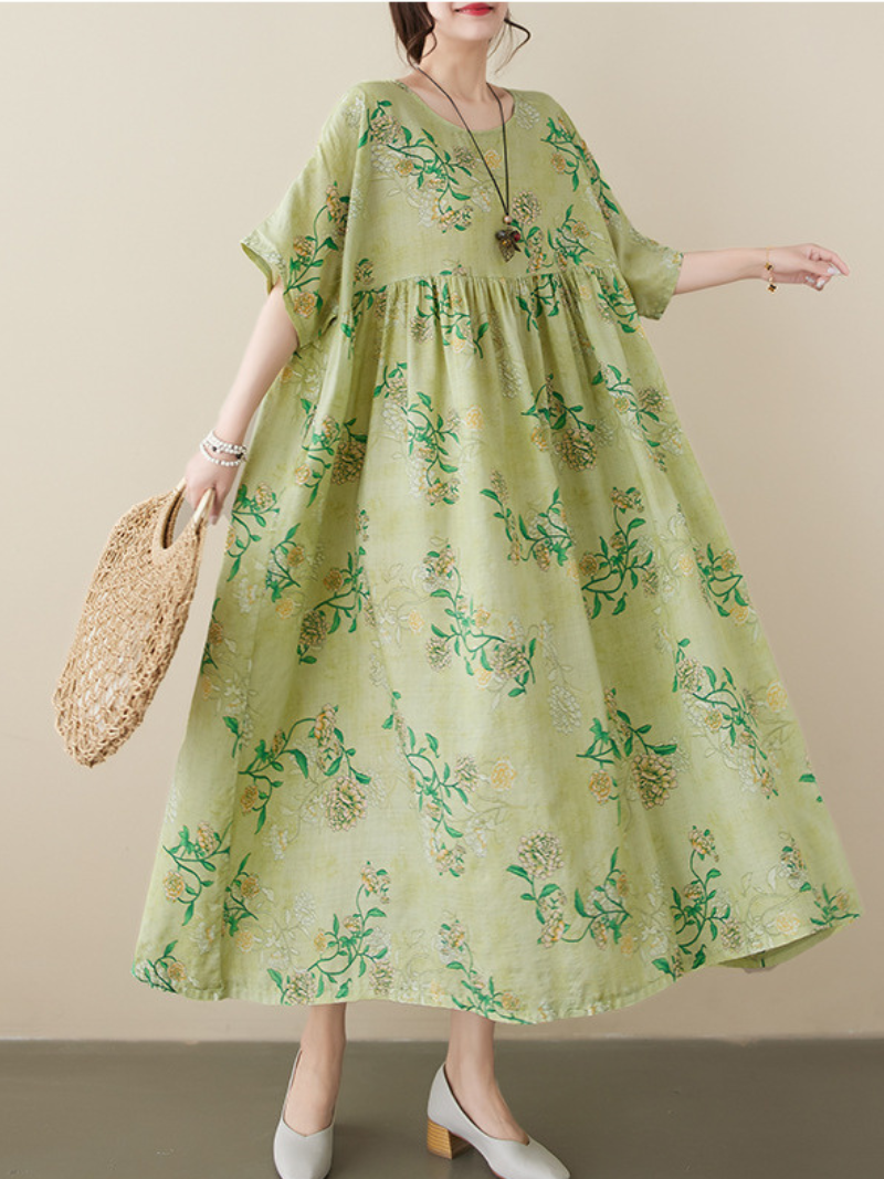 The Lost Heart Round Neck Smock Dress - Fashionpara