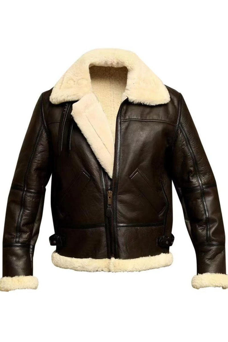 Men's Winter Fleece Coat Casual Military Bomber Jacket Stand Collar Cotton Cargo Outwear - Fashionpara