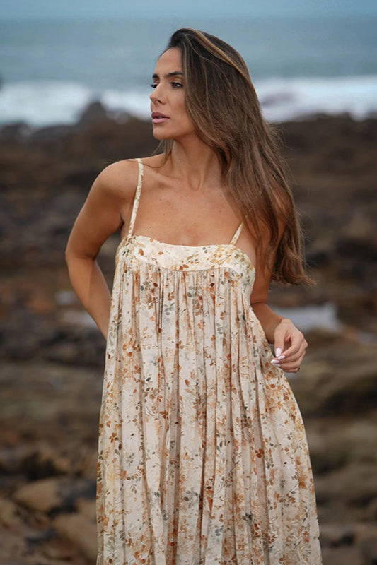 Floral Print Plus Size Sleeveless Maxi Dress