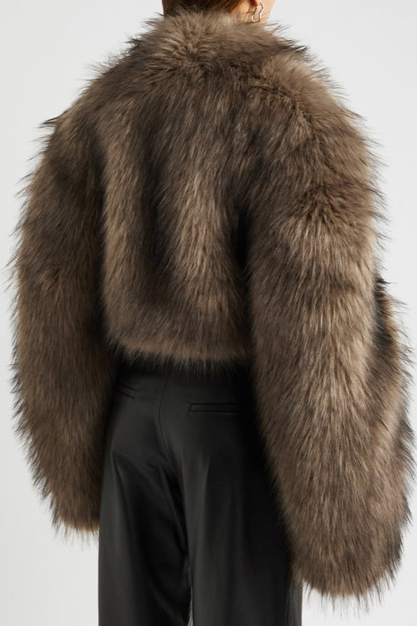 Chic Vintage Faux Fur Short Coat for Stylish Warmth