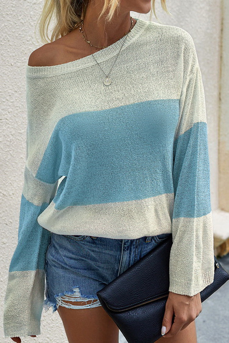 RadyRin Cozy Loose Long Sleeve Round Neck Sweater for Comfort