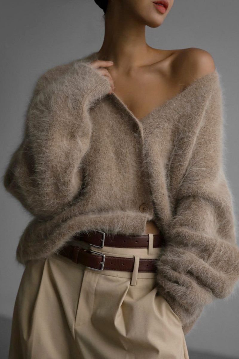 Chic Faux Fur Long Sleeve Cardigan for Effortless Style