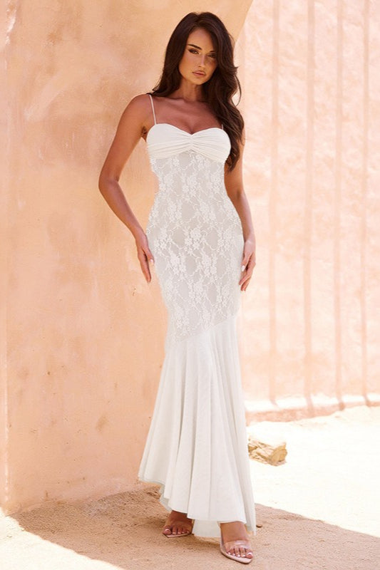 Lace Sweetheart Strappy Mermaid Gown 5