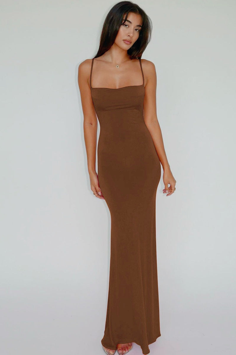 Sultry Solid Slip Dress
