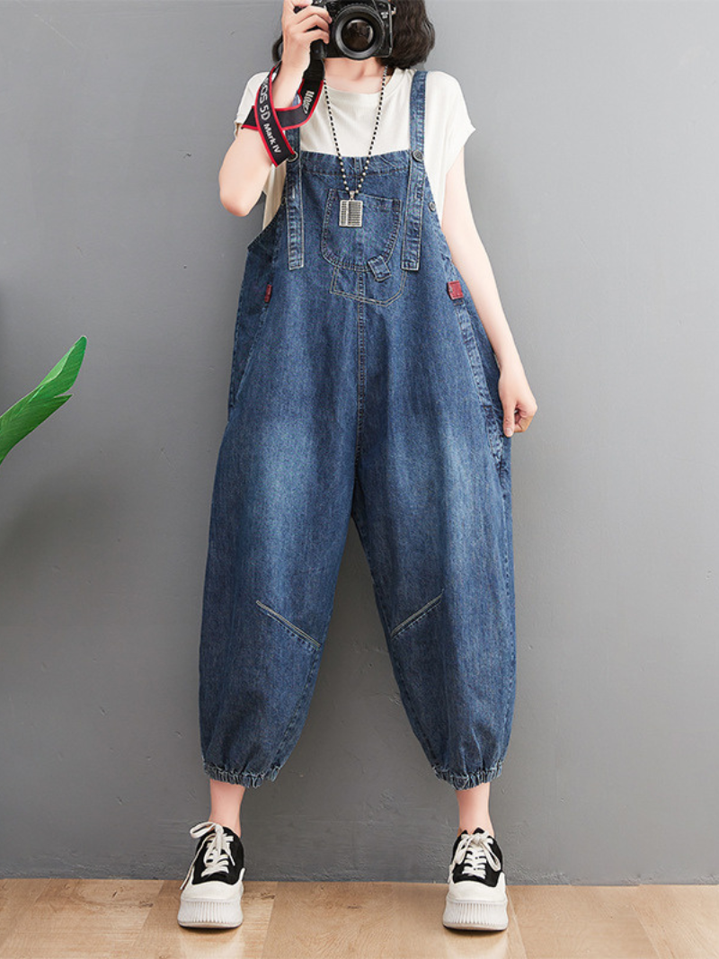 Women Denim Dungarees Stretch Skinny Fit Jumpsuit Denim Overalls for Women - Fashionpara