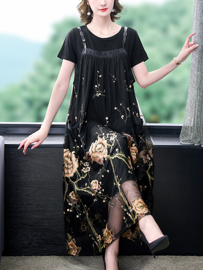 Fashional Printed Floral Party Wear Maxi Salopette Dress