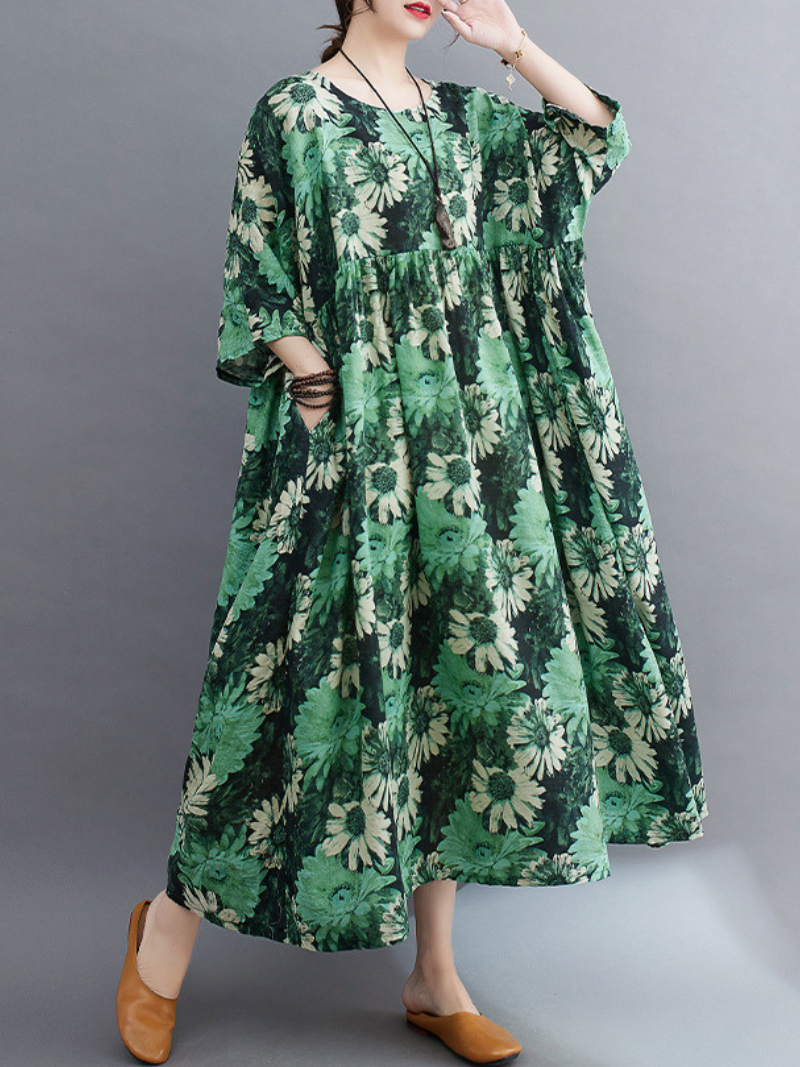Beauty Queen Round Neck Smock Dress - Fashionpara