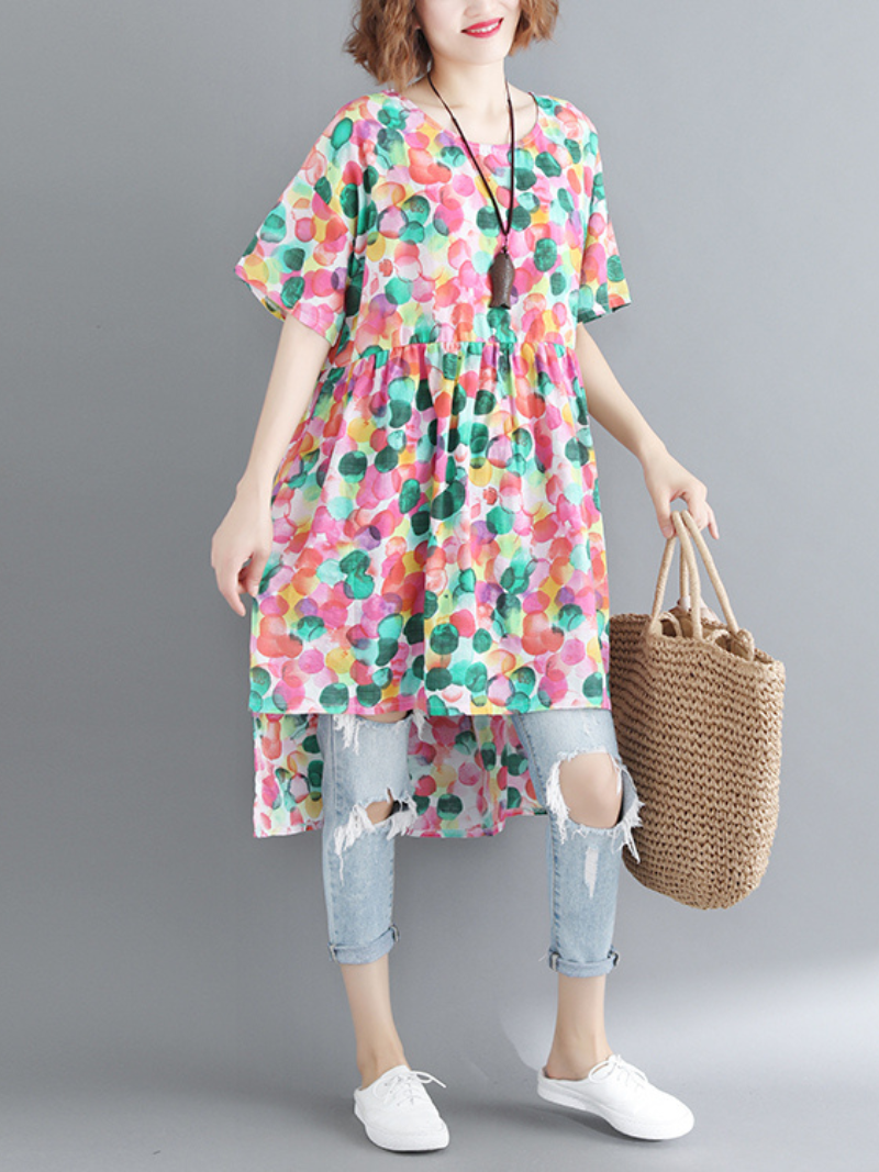 Love is Here Large Size Dots Pattern Tops - Fashionpara