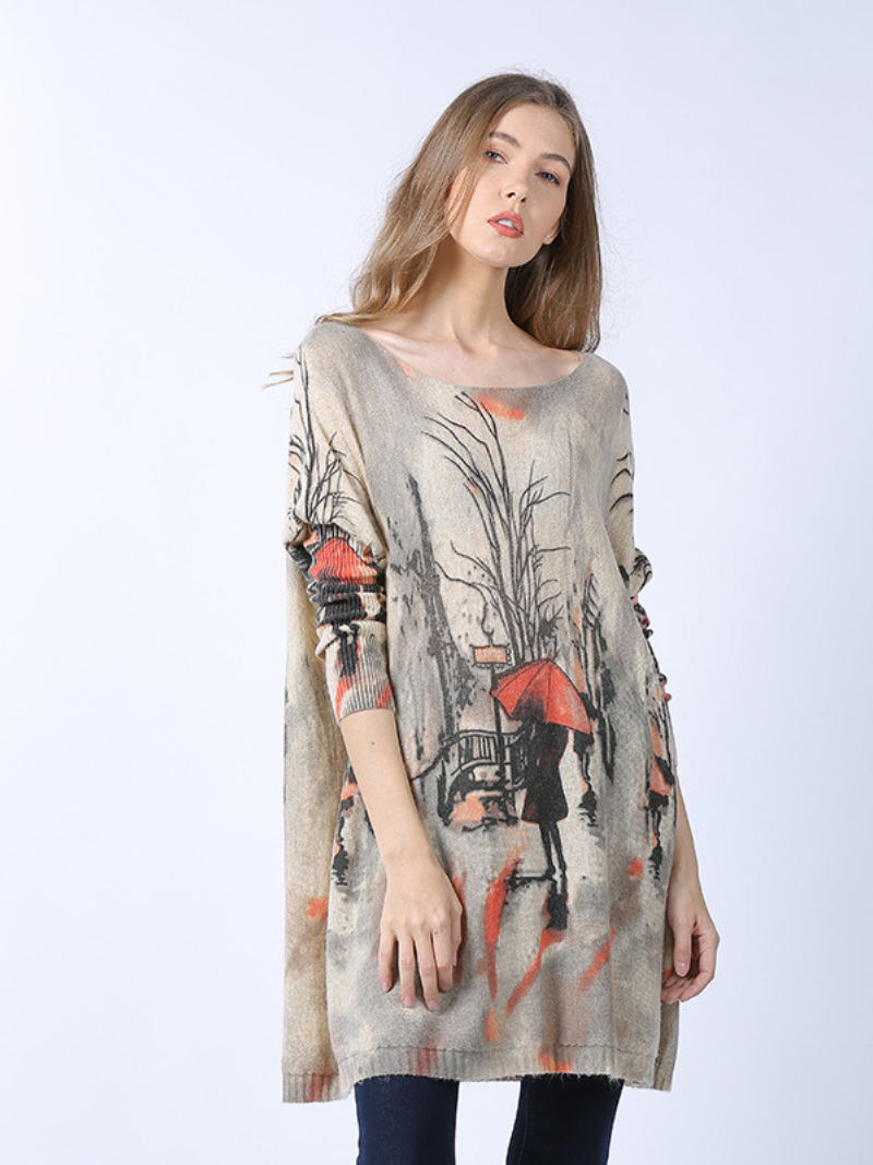 mid-length loose bottoming shirt sweater top - Fashionpara