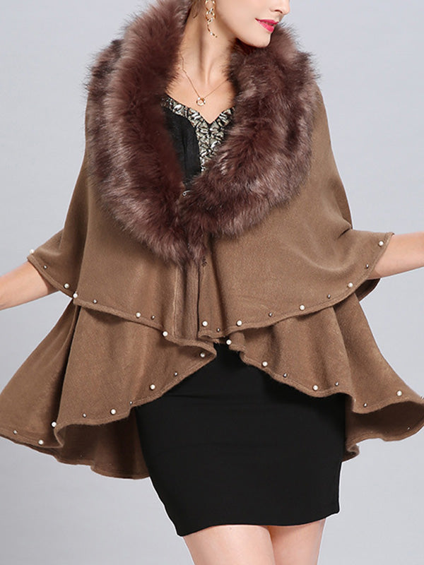 Malona Tail Neck Peplum Poncho Plus Size Cape Cardigan 17