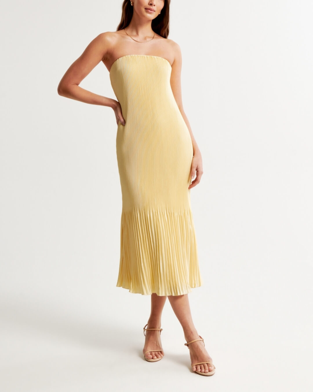Pleat Release Midi Dress - Fashionpara