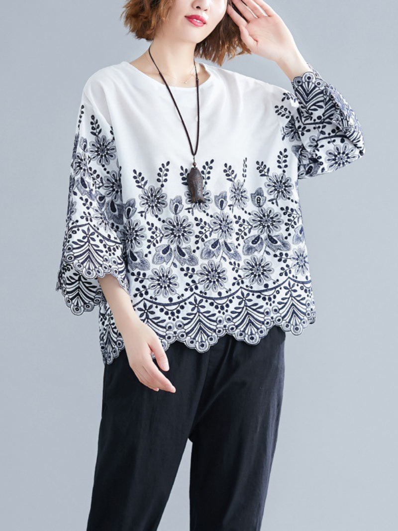 Game Of Love Round Neck Floral Top - Fashionpara