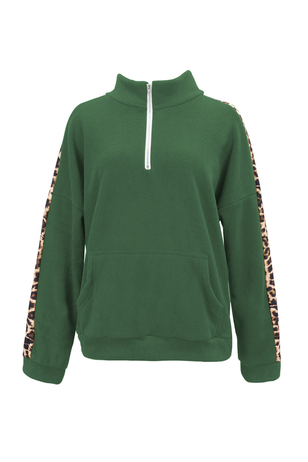 Long Sleeve Leopard Print Stitching Top