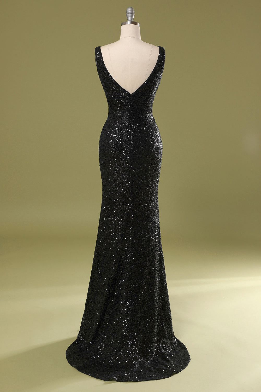 Long Black Sequins Dress - Fashionpara