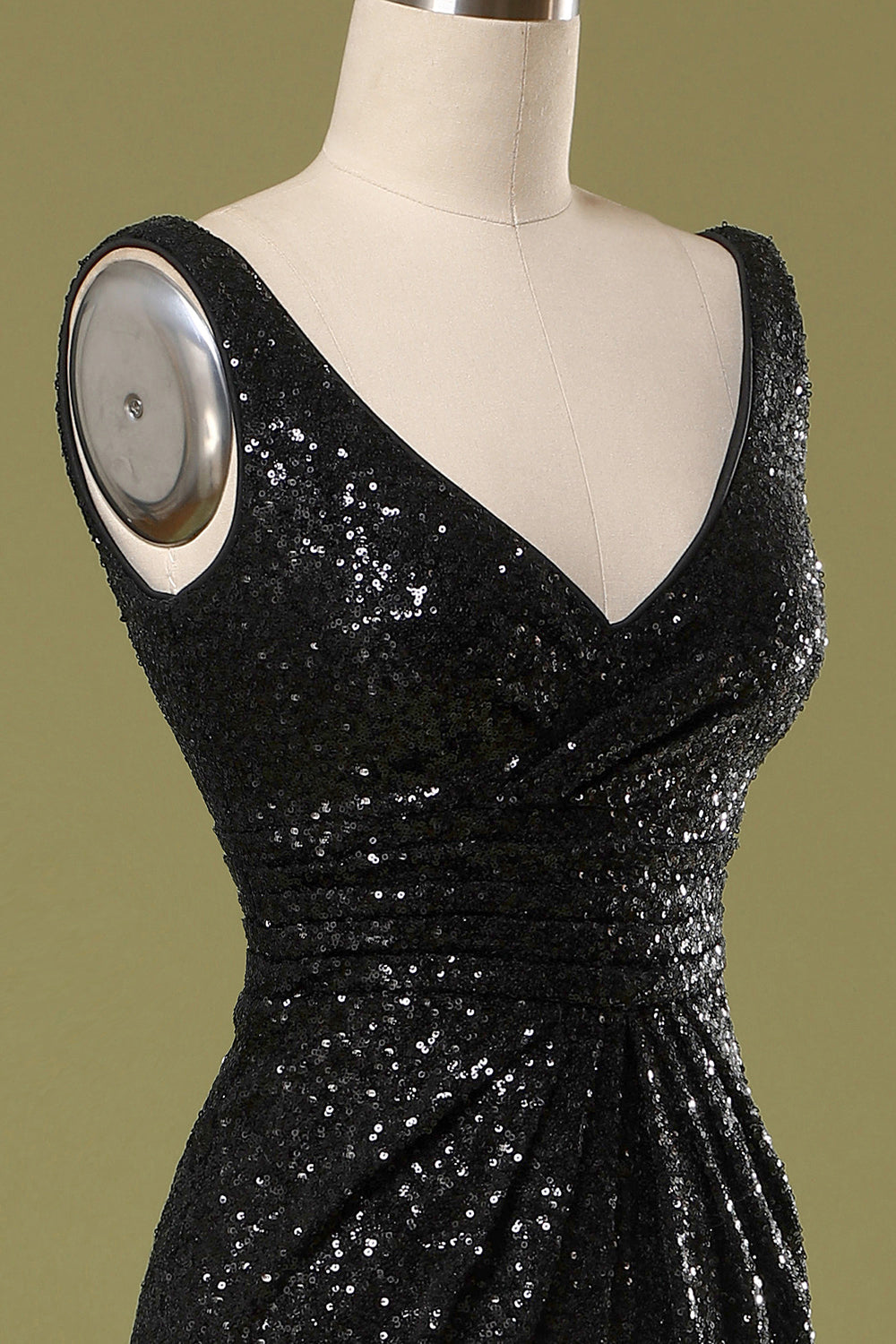 Long Black Sequins Dress - Fashionpara
