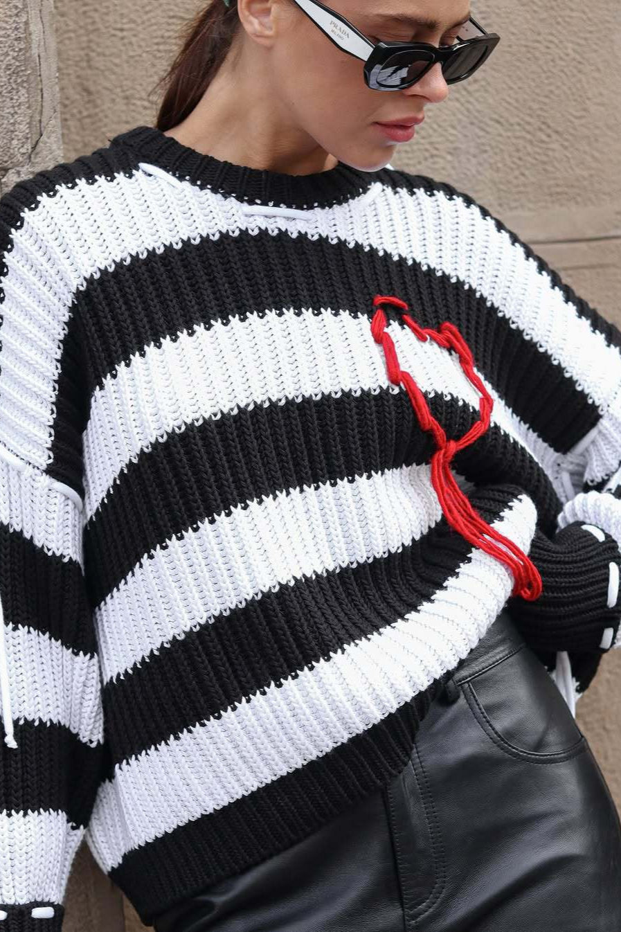 PrincessAce Striped Knit Sweater - Cozy Long Sleeve Style