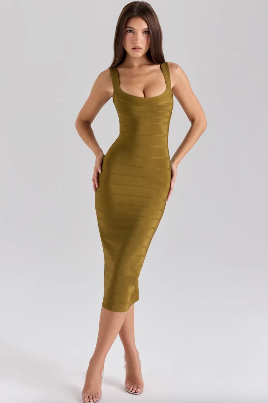 Bandage Scoop Neck Bodycon Maxi Dress - View 2