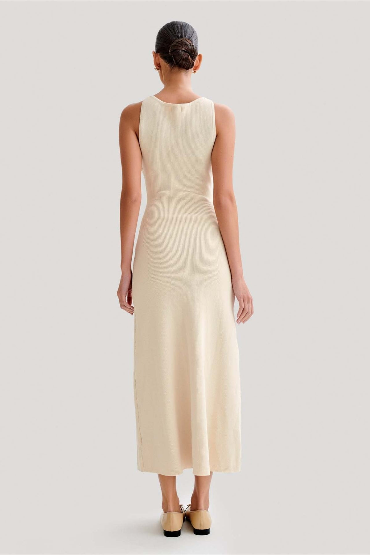 Knit Sleeveless Button Midi Dress