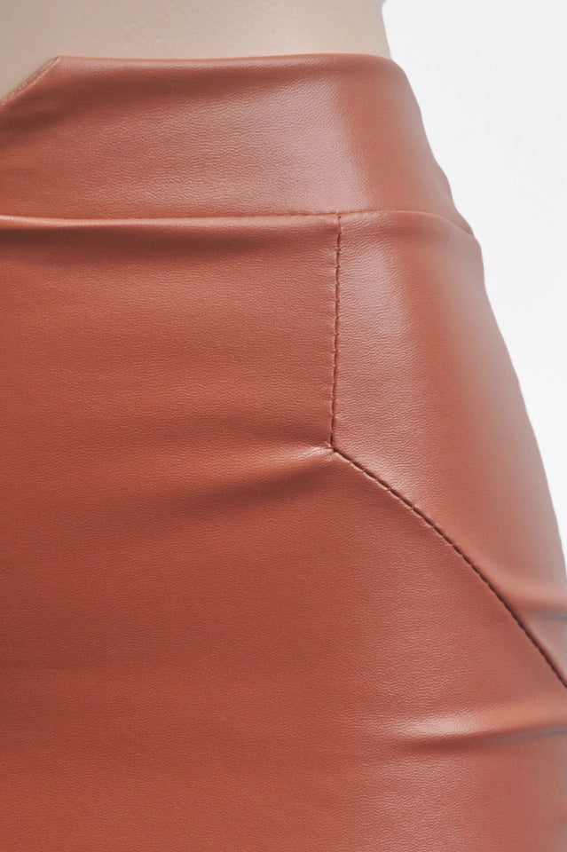 High Waist Pu Leather Skirt