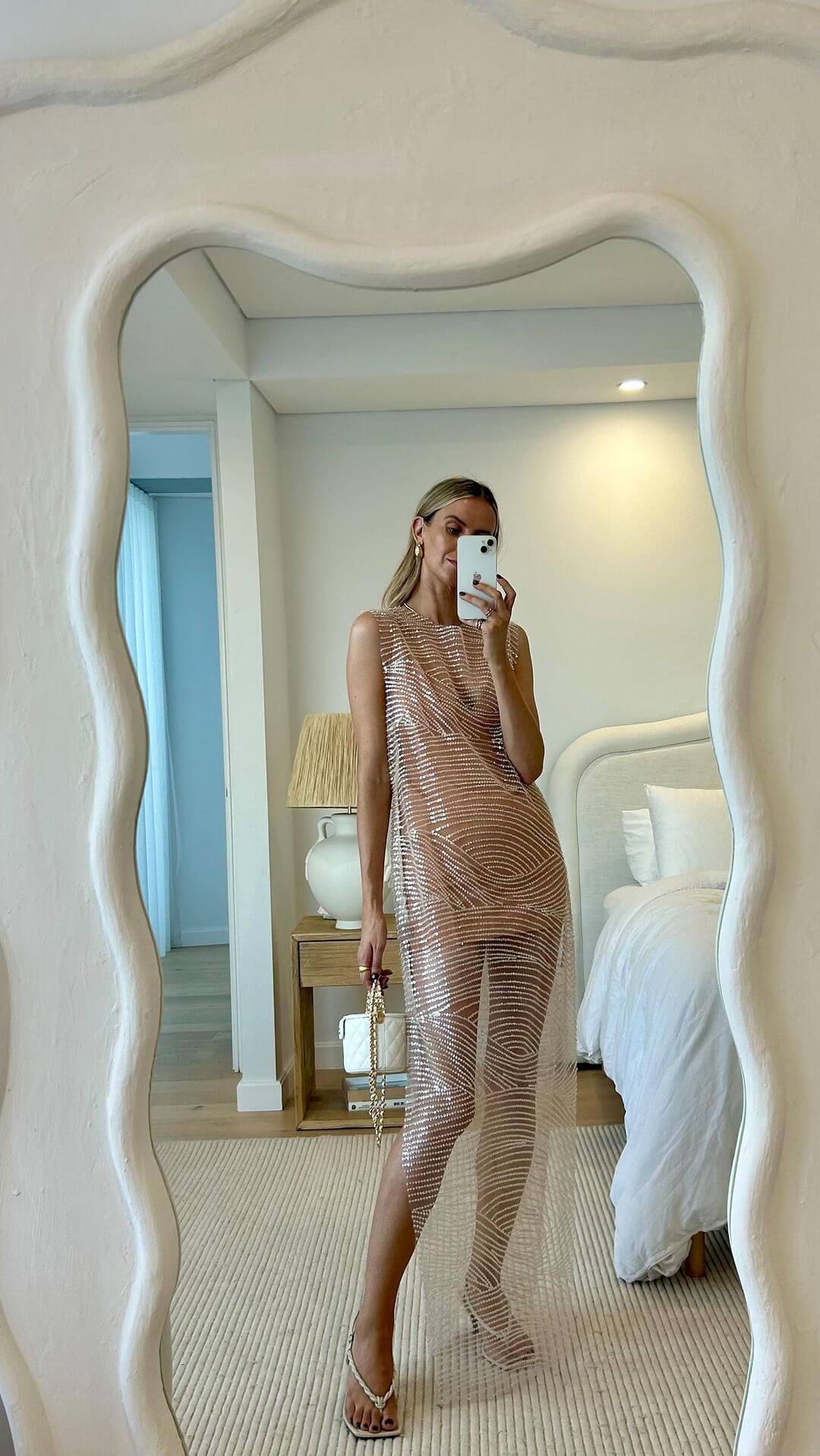 Plunging Neckline Detachable Mini Lining Maxi Dress - Fashionpara