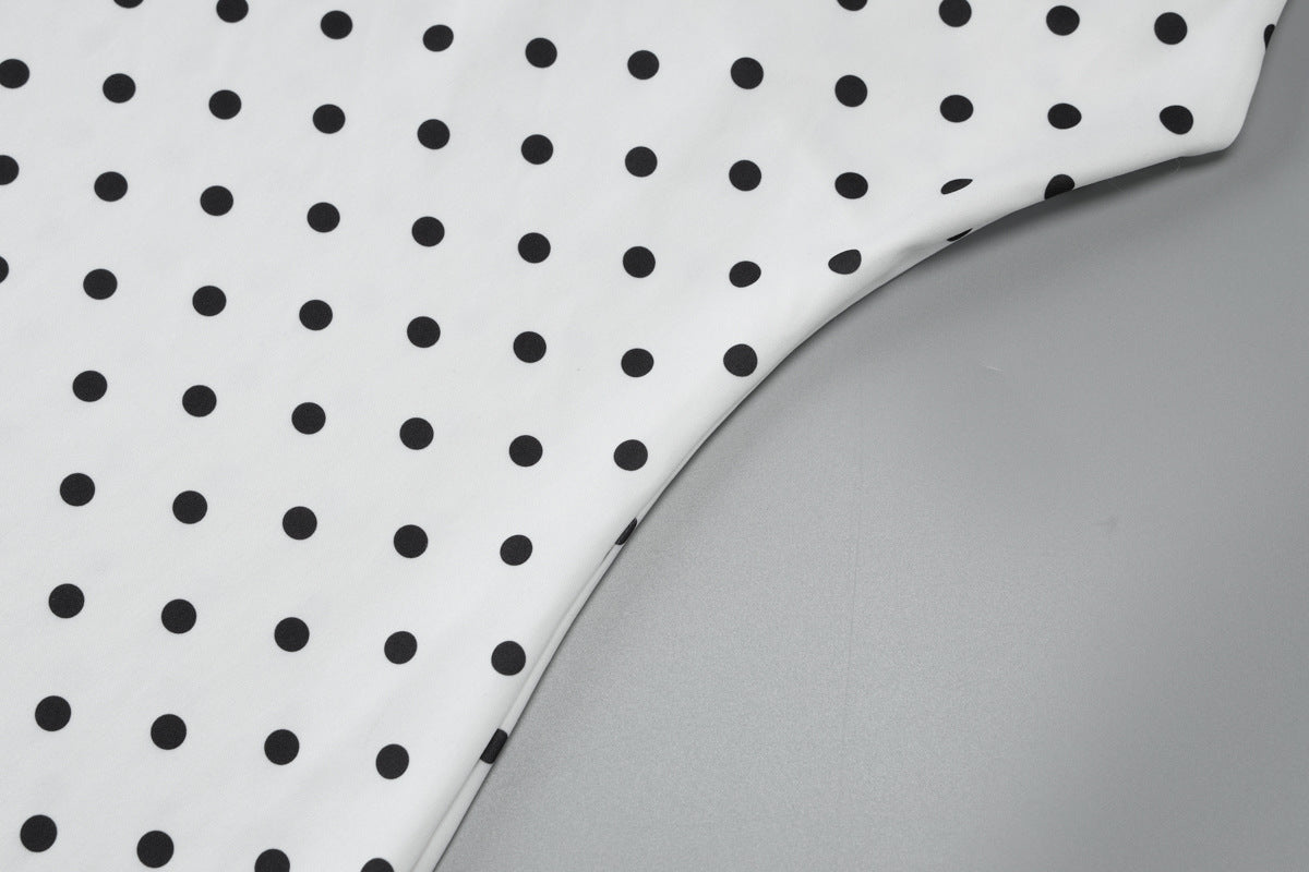 Polka Dot One-Shoulder Long-Sleeve Mini Dress 20