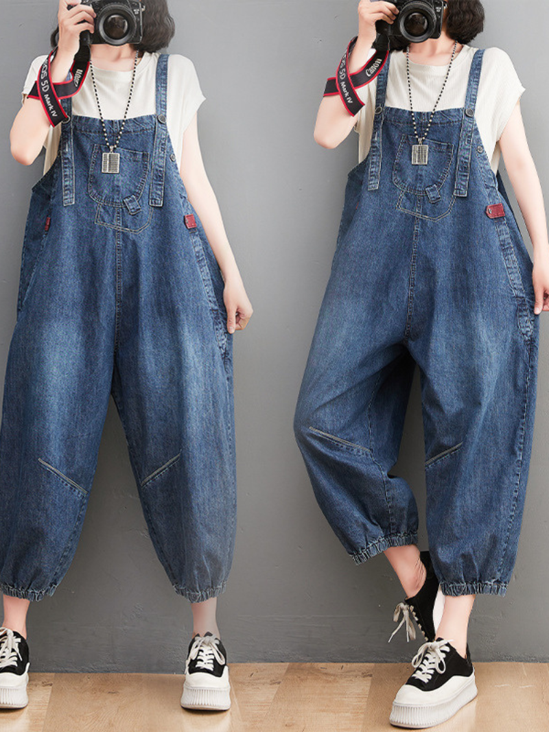Women Denim Dungarees Stretch Skinny Fit Jumpsuit Denim Overalls for Women - Fashionpara