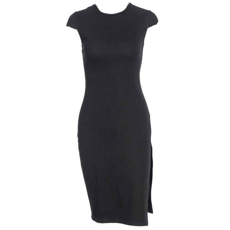 Josceline O-Neck High Split Mini Dress