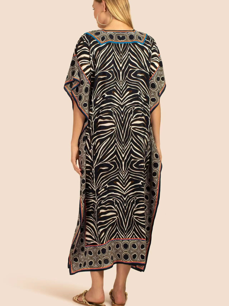 Game Of Love V-neck Kaftan Dress - Fashionpara