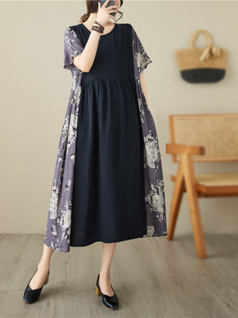 Feel The Moment Round Neck A-line Dress - Fashionpara