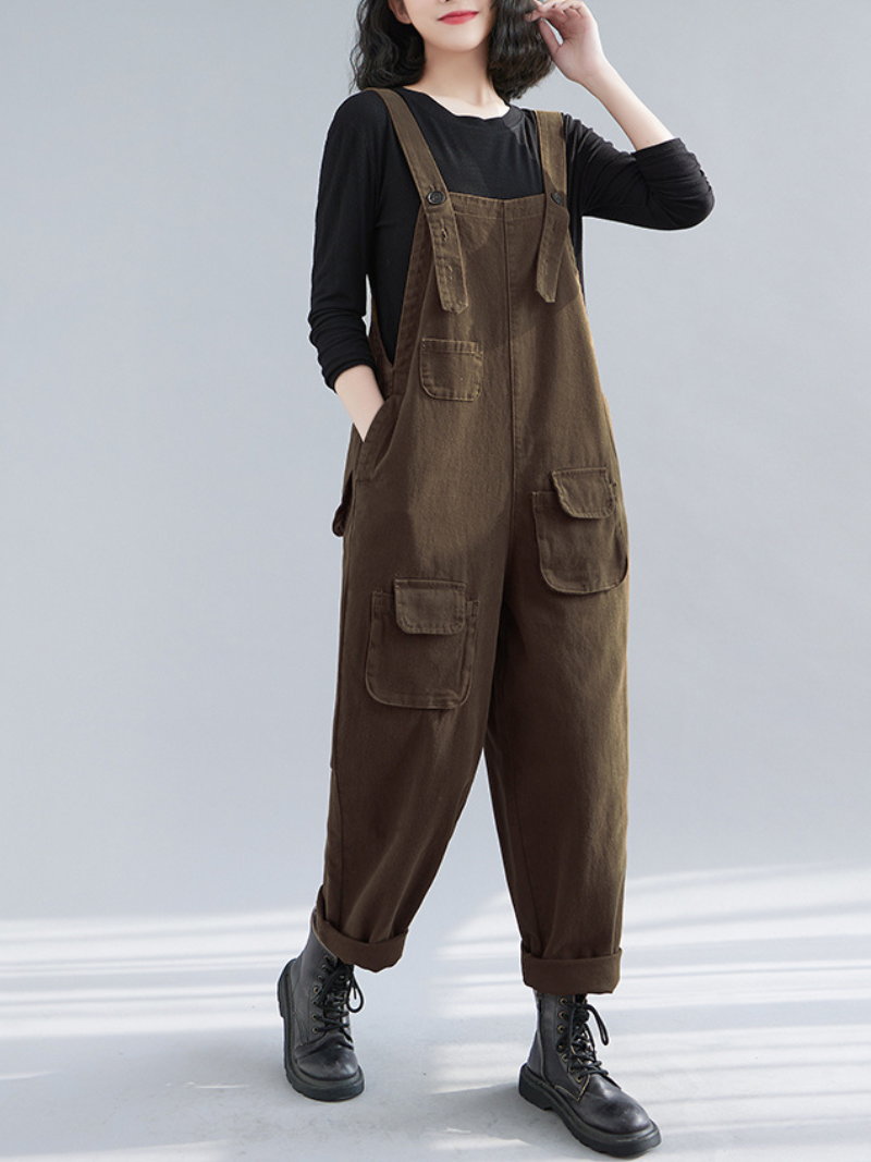 Denim Thin Large Size Loose Harem Dungarees Overalls - Fashionpara