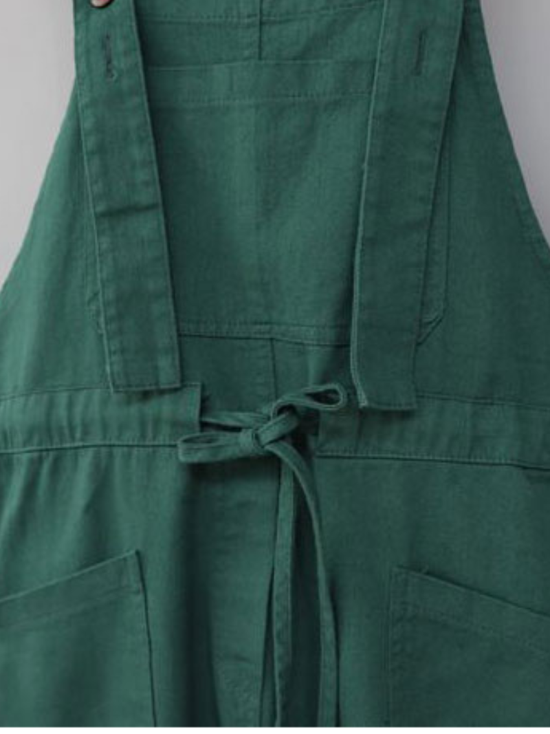 Waist Tie Belt Loose Wide-Leg Boho Pockets Overalls - Fashionpara